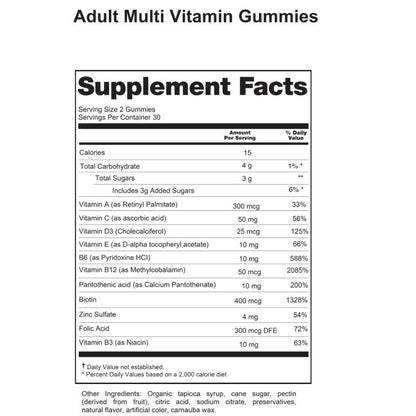MULTI VITAMIN GUMMIES FOR ADULTS